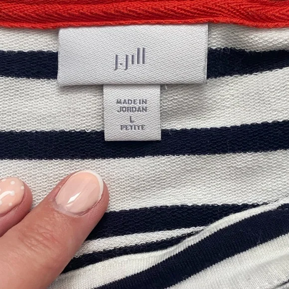 J. Jill Navy and White Striped Top - Picture 3 of 6